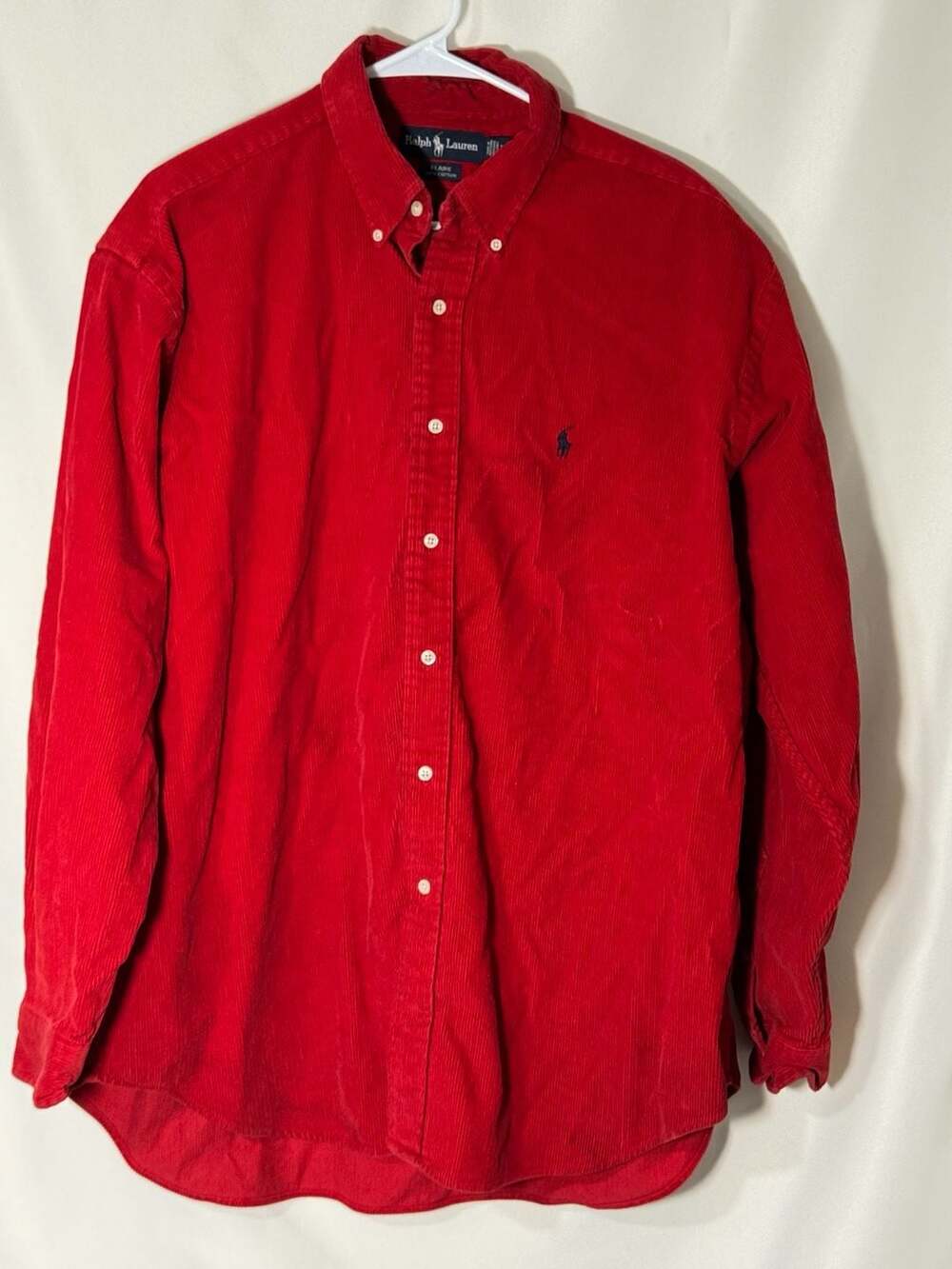 Ralph Lauren Corduroy Button Down Shirt Red